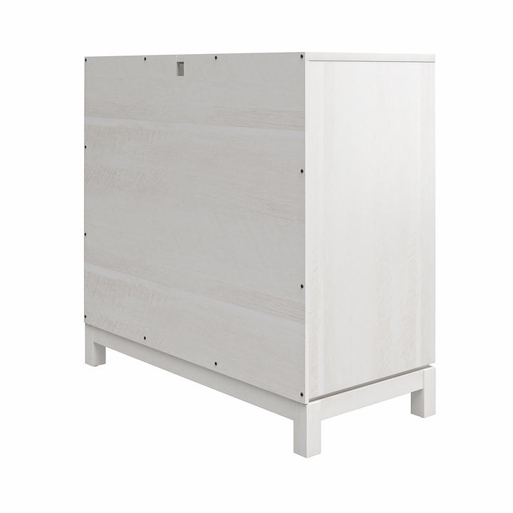 Tess Accent Cabinet with Woven Mesh Doors and 2 Shelves - Ivory Oak