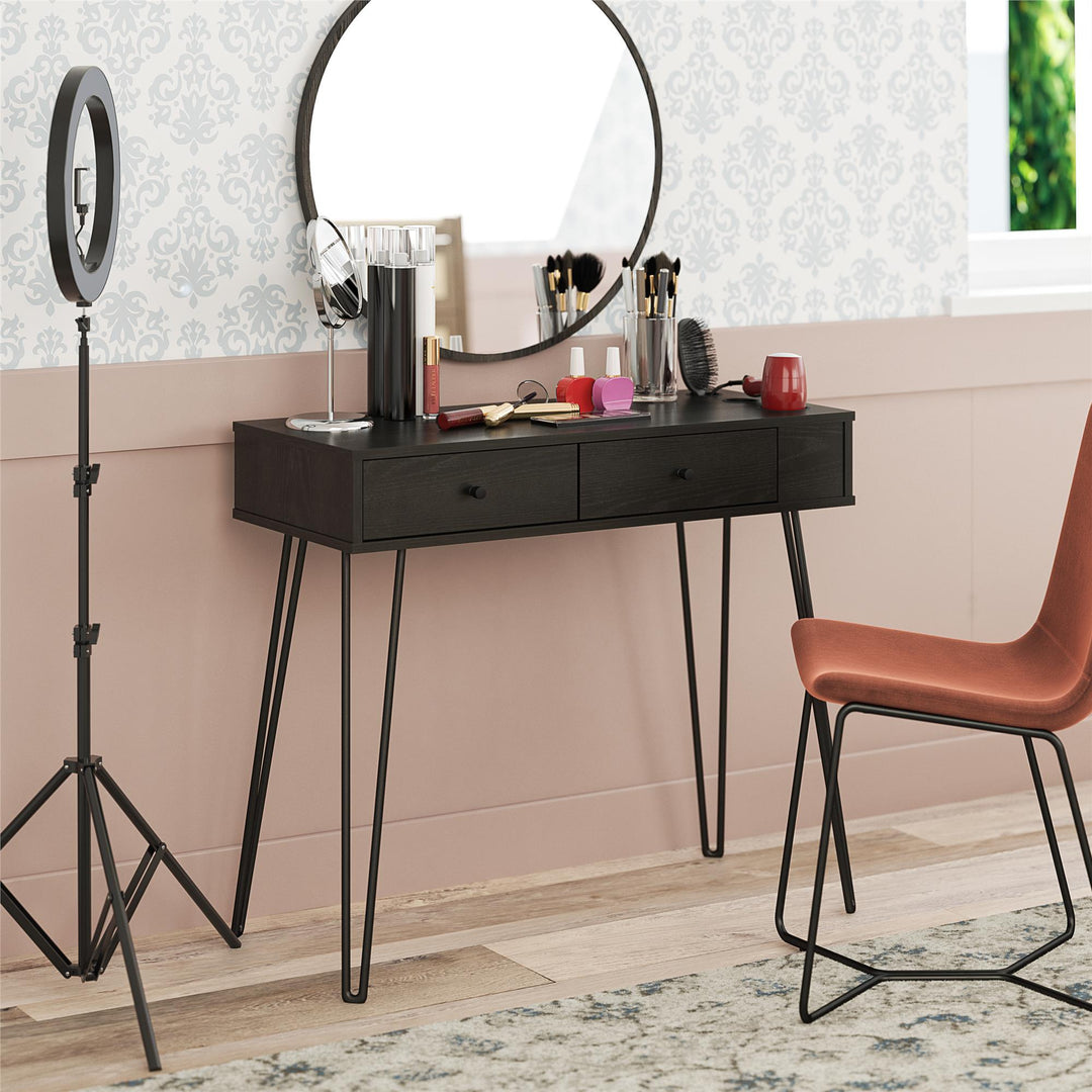 Kimberly At Home Vanity with Drawers - Black Oak