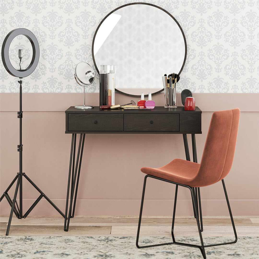 Kimberly At Home Vanity with Drawers - Black Oak