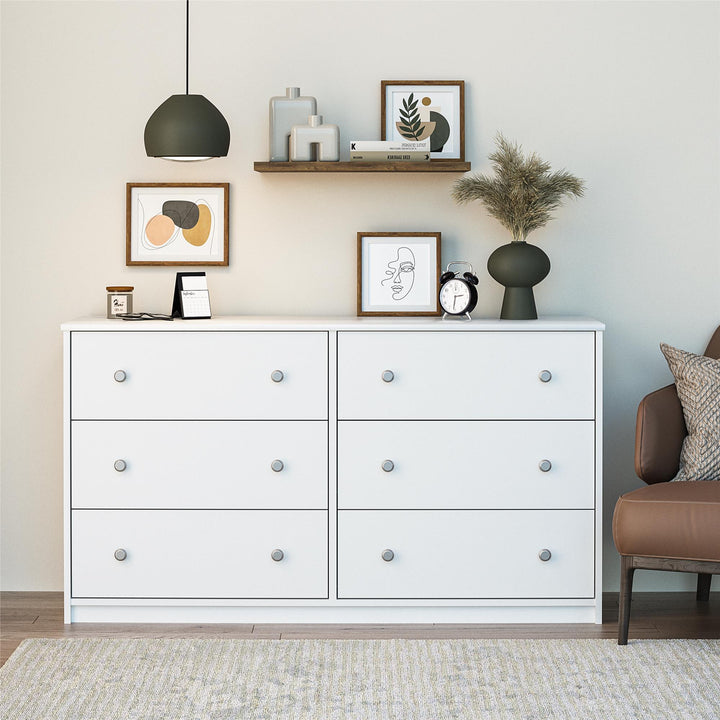Ellison 6 Drawer Wide Dresser - White