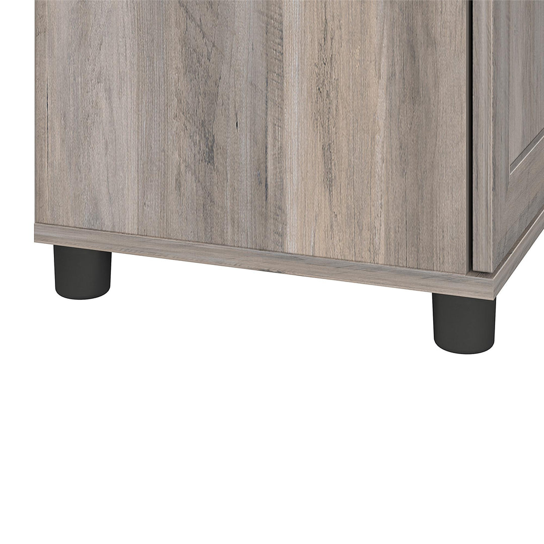 Anti-tip engineered wood storage cabinet - Gray Oak