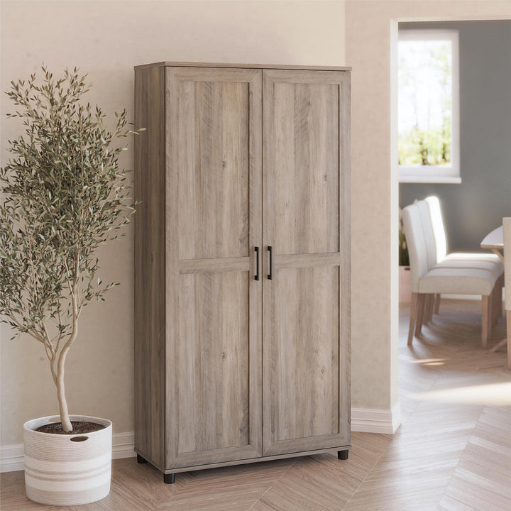 Engineered wood 2-door cabinet - Gray Oak