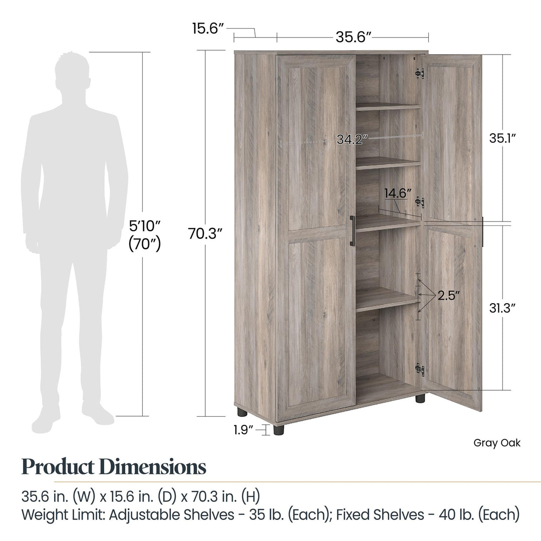 Modern pantry space-saver: Tindall design - Gray Oak