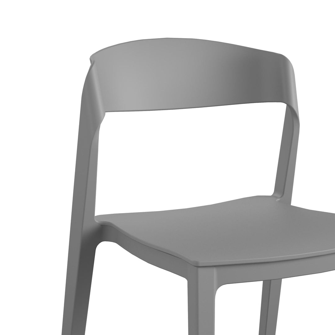 Stacking Chair with Ribbon Back for Indoor/Outdoor -  Gray 