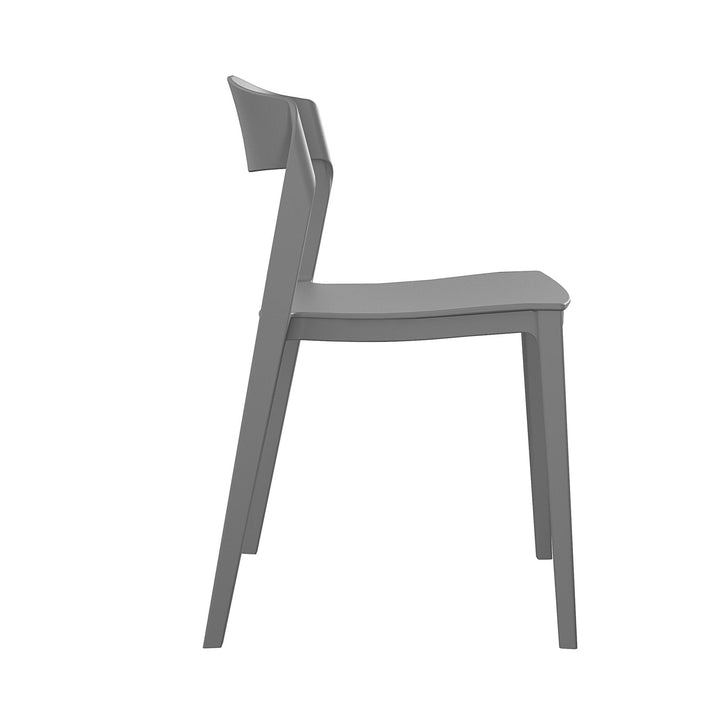 Resin Chair with Ribbon Back for Indoor/Outdoor -  Gray 