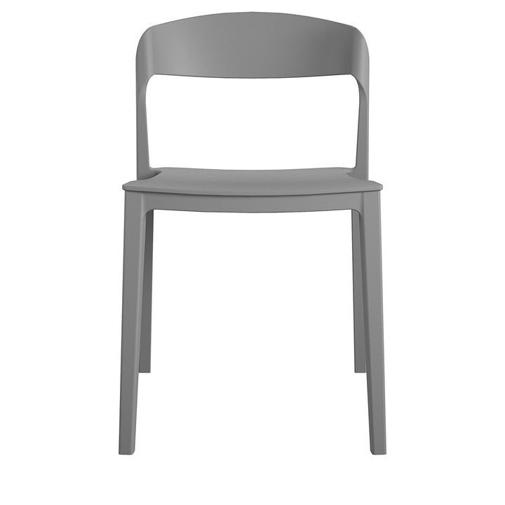 Stacking Chair with Ribbon Back for Outdoor/Indoor, Set of 2 -  Gray 