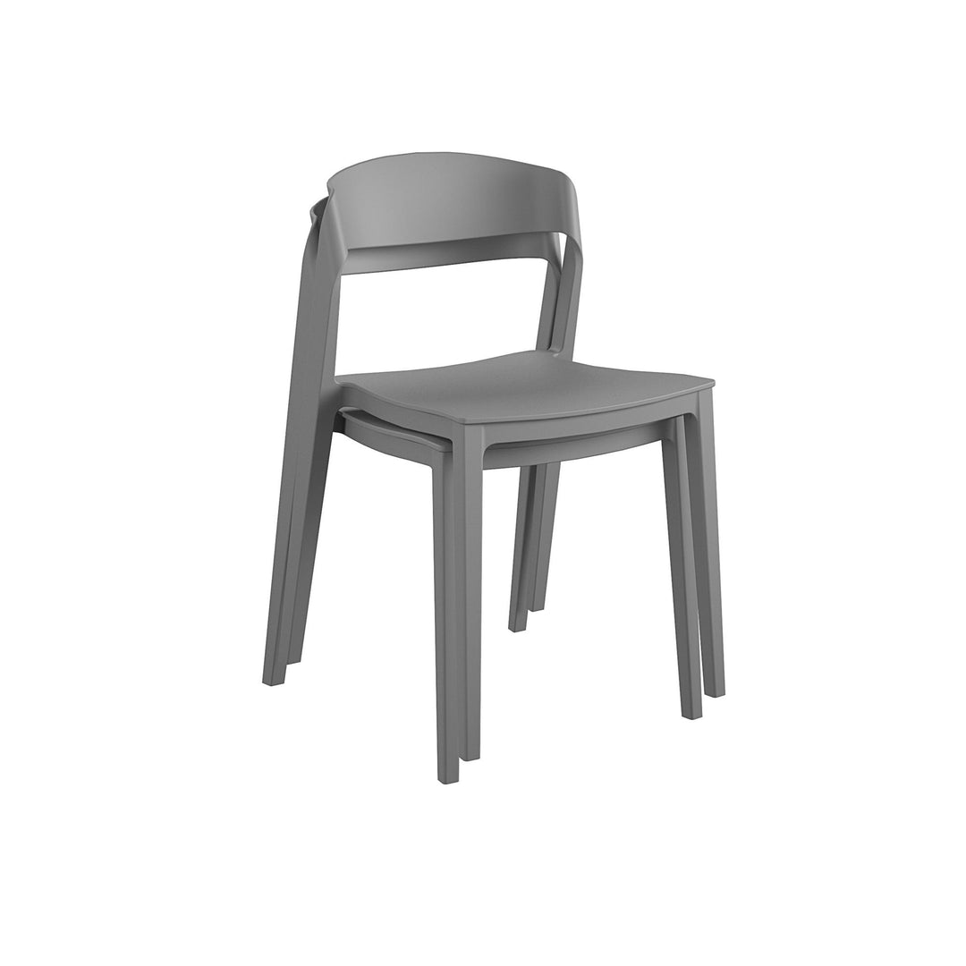 Outdoor/Indoor Chair with Resin Ribbon Back -  Gray 