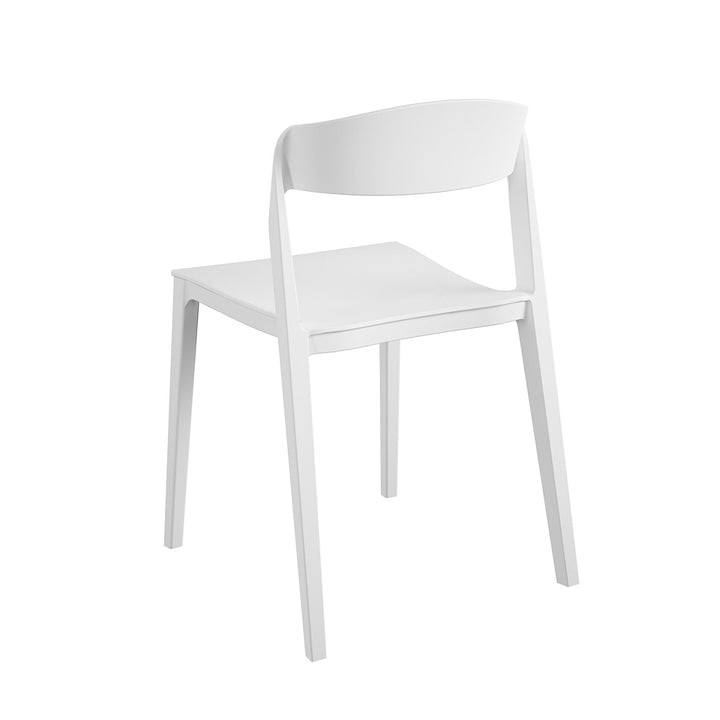 Outdoor/Indoor Stacking Resin Chair with Ribbon Back, Set of 2 - White - 2-Pack