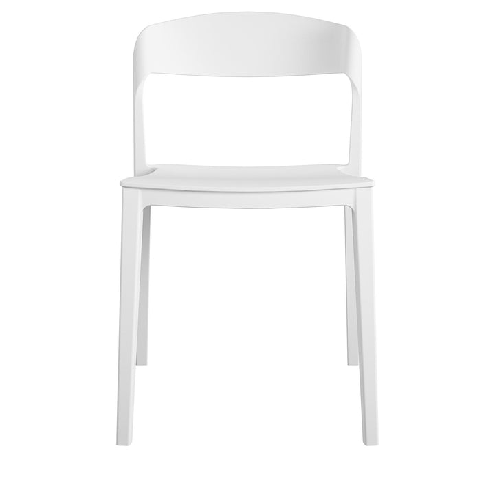 Outdoor/Indoor Stacking Resin Chair with Ribbon Back, Set of 2 - White - 2-Pack