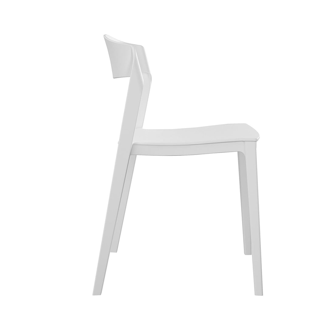 Outdoor/Indoor Stacking Resin Chair with Ribbon Back, Set of 2 - White - 2-Pack