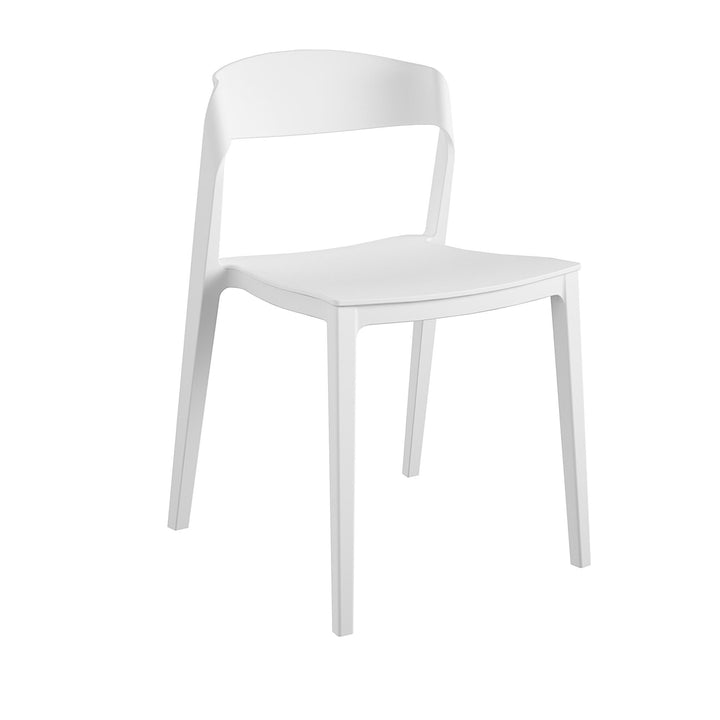 Outdoor/Indoor Stacking Resin Chair with Ribbon Back, Set of 2 - White - 2-Pack