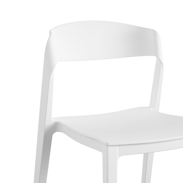 Outdoor/Indoor Stacking Resin Chair with Ribbon Back, Set of 2 - White - 2-Pack