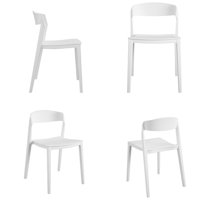 Outdoor/Indoor Stacking Resin Chair with Ribbon Back, Set of 2 - White - 2-Pack