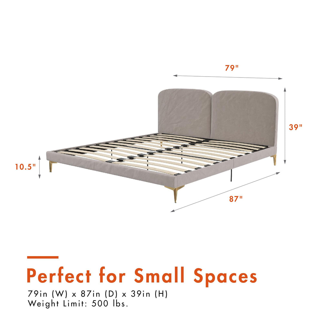 Coco Upholstered Bed - Taupe - King
