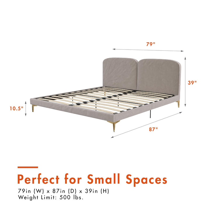 Coco Upholstered Bed - Taupe - King