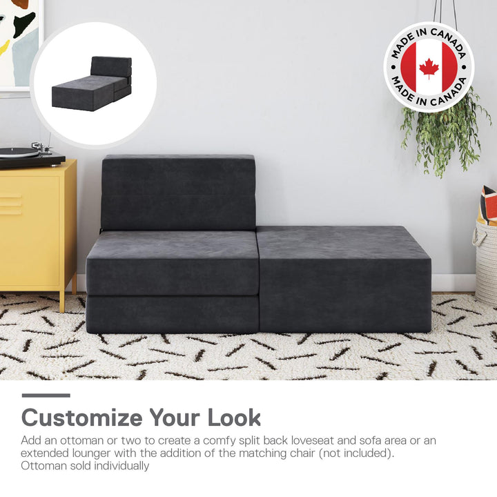 The Flower Ottoman Pouf Comfort Floor Seat and Footrest - Gray
