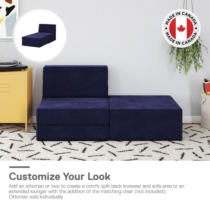 The Flower Ottoman Pouf Comfort Floor Seat and Footrest - Blue
