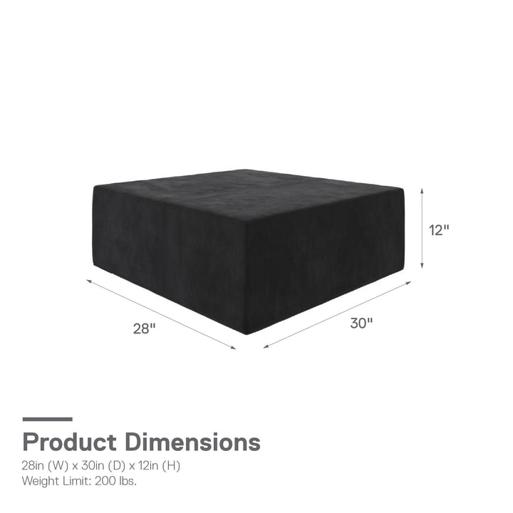 The Flower Ottoman Pouf Comfort Floor Seat and Footrest - Black