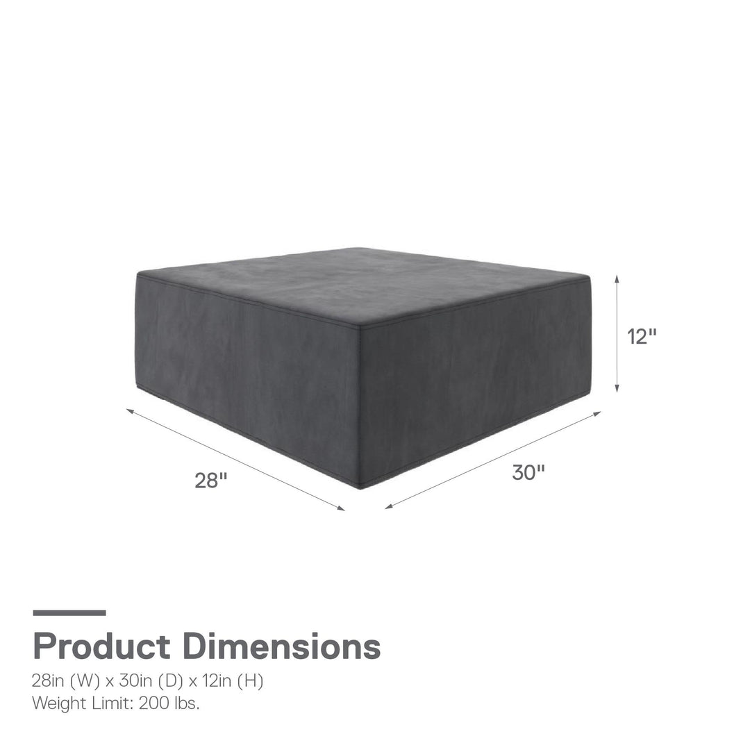The Flower Ottoman Pouf Comfort Floor Seat and Footrest - Gray