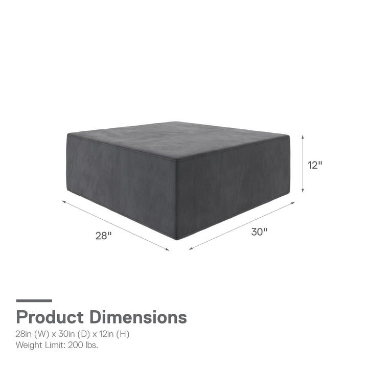The Flower Ottoman Pouf Comfort Floor Seat and Footrest - Gray