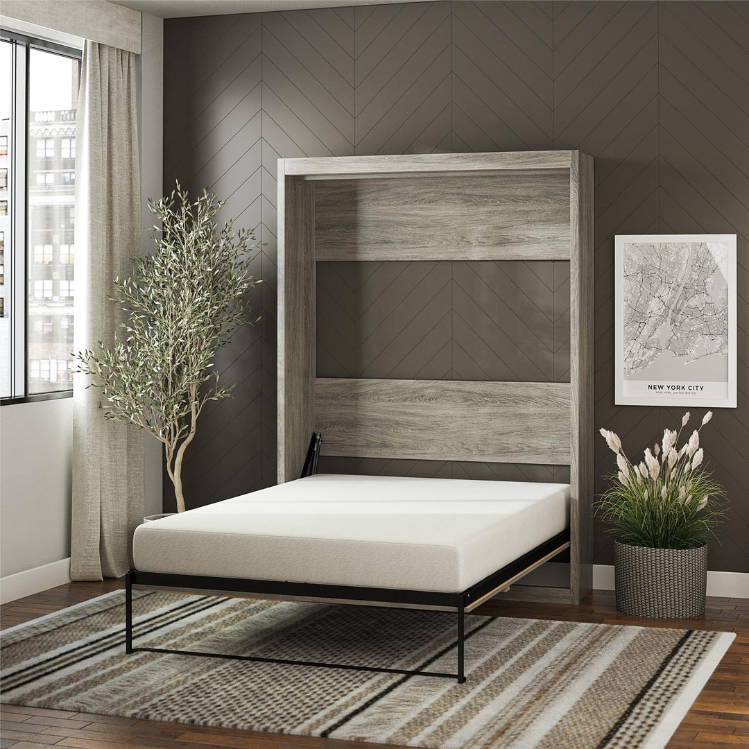 Paramount Full Size Murphy Bed with Easy Open Close Mechanism - Gray Oak - Full