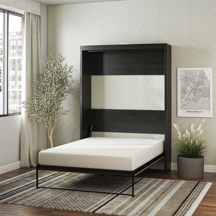 Paramount Full Size Murphy Bed with Easy Open Close Mechanism - Black Oak - Full