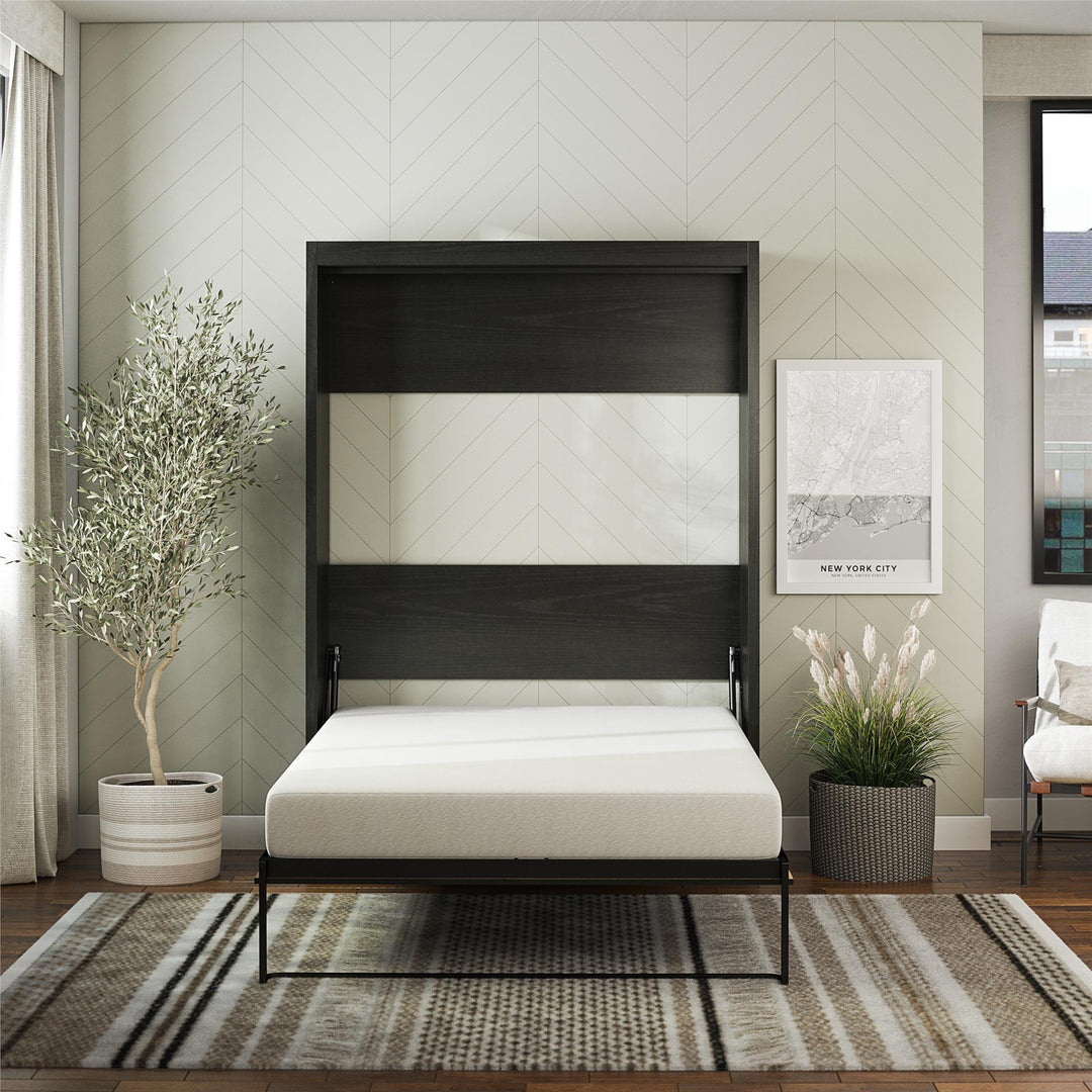 Paramount Full Size Murphy Bed with Easy Open Close Mechanism - Black Oak - Full