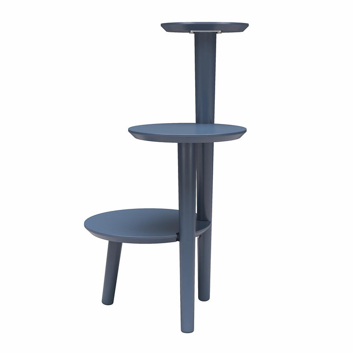 3-Tier Plant Stand with Round Shelves -  Her Majesty Blue
