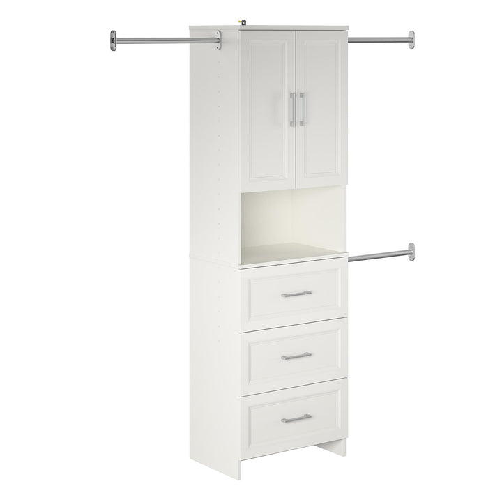 Functional 3-drawer hanging wardrobe design - white