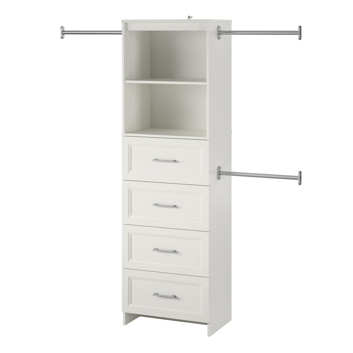 four lower drawers closet storage - White