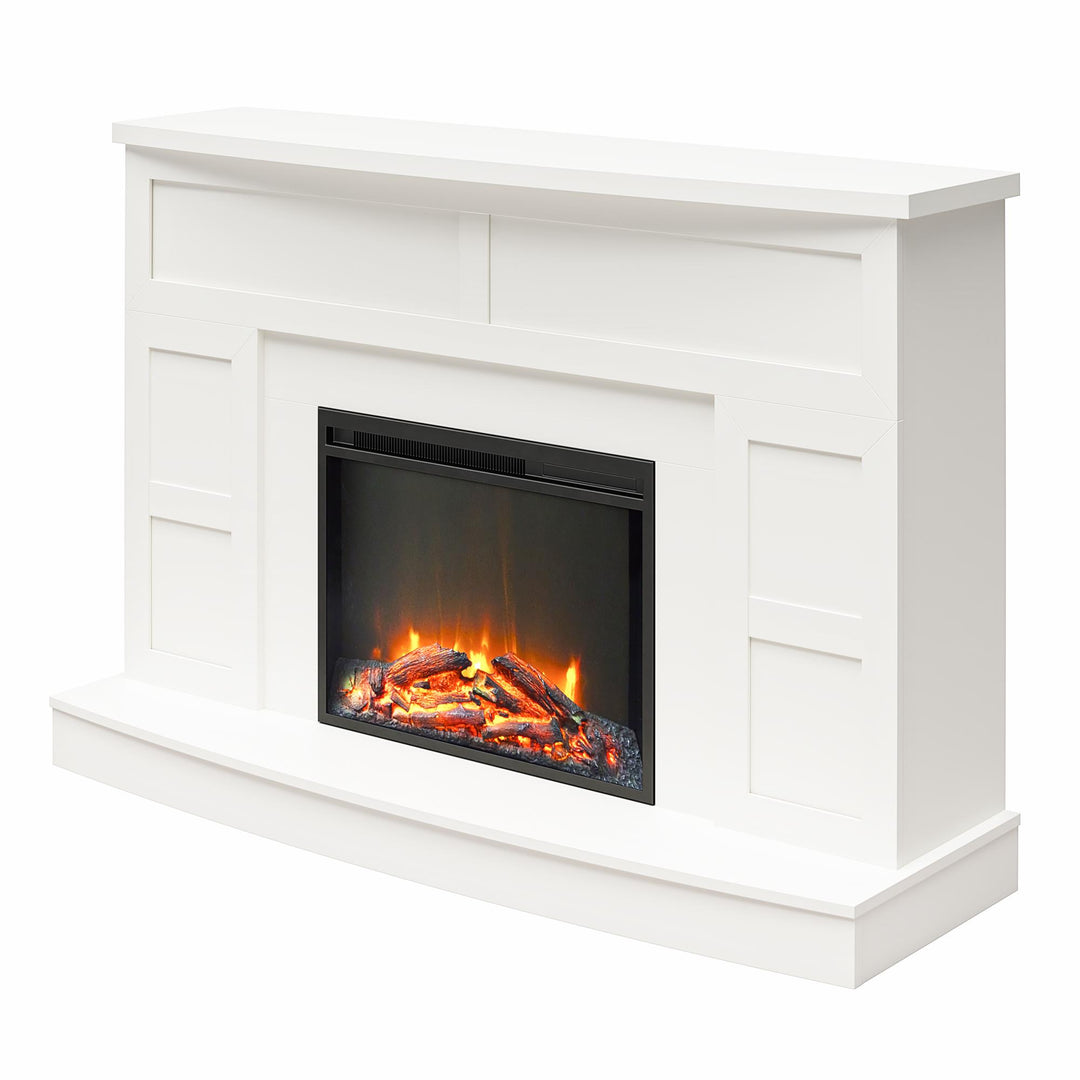 Integrated Electric Fireplace TV Stand - White