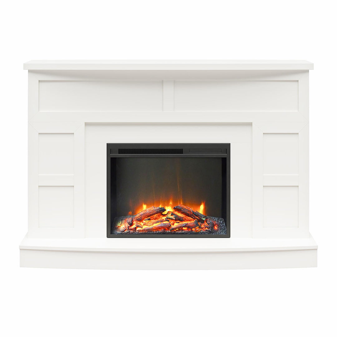 Barrow Creek Mantel with Fireplace TV Console for TVs up to 60 - White