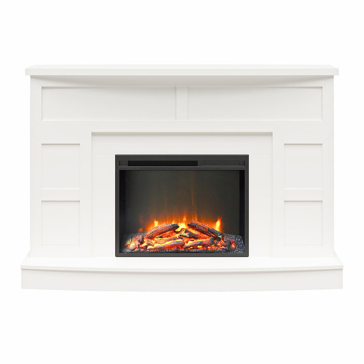 Barrow Creek Mantel with Fireplace TV Console for TVs up to 60 - White