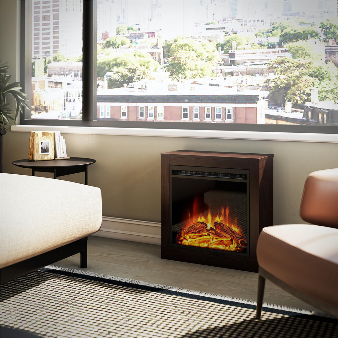 Home Office Fireplace Design - Espresso