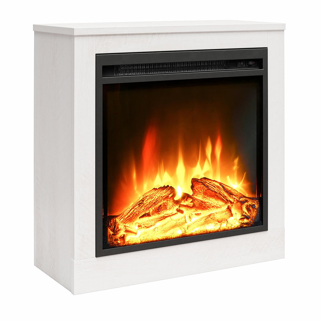 Fairwood Fireplace Mantel with Adjustable Heat - Ivory Oak