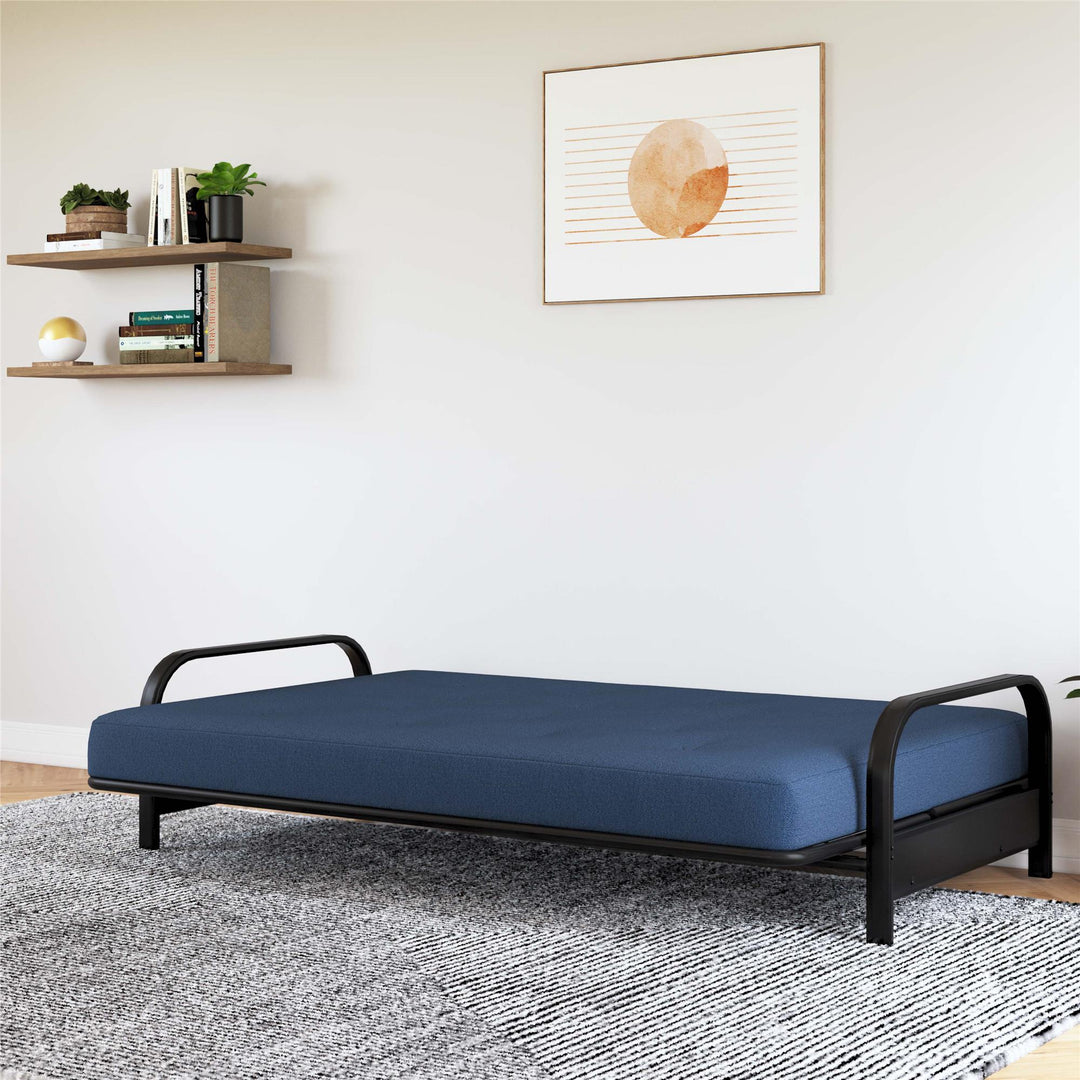 Best microfiber futon mattress with 6-inch Bonnell coils -  Blue - Full