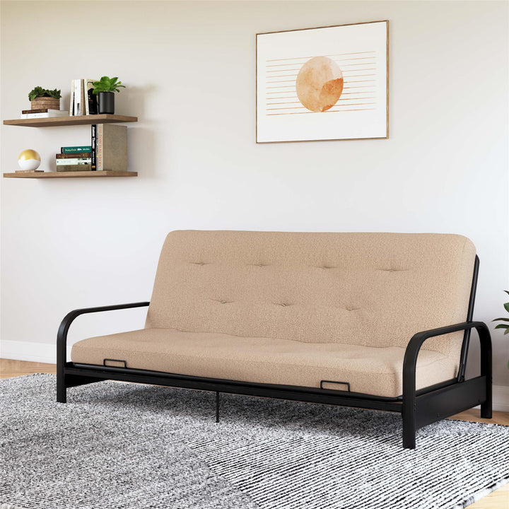 Cozey 6 Inch Bonnell Coil Futon Mattress with Microfiber - Tan - Full