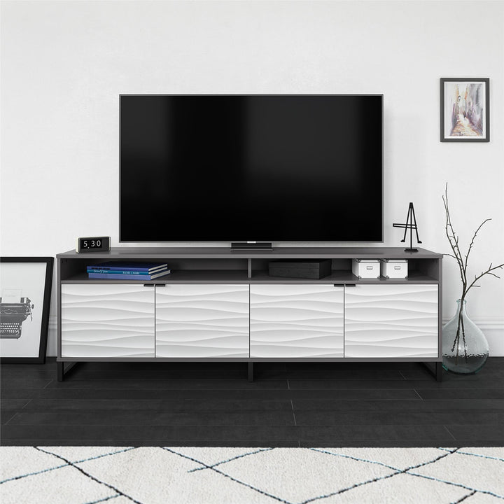 TV Stand for TVs up to 85 inch with 4 doors storage - Graphite