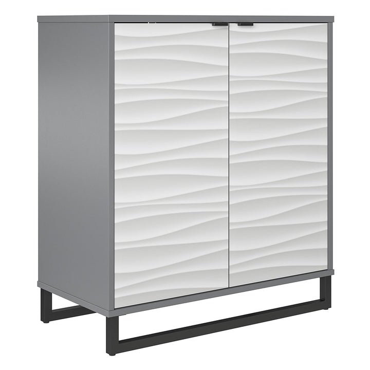 wave patterned two door cabinet - Graphite