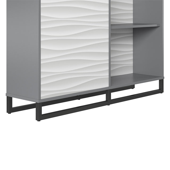 dual sided bookcase room divider with 8 shelf - Graphite