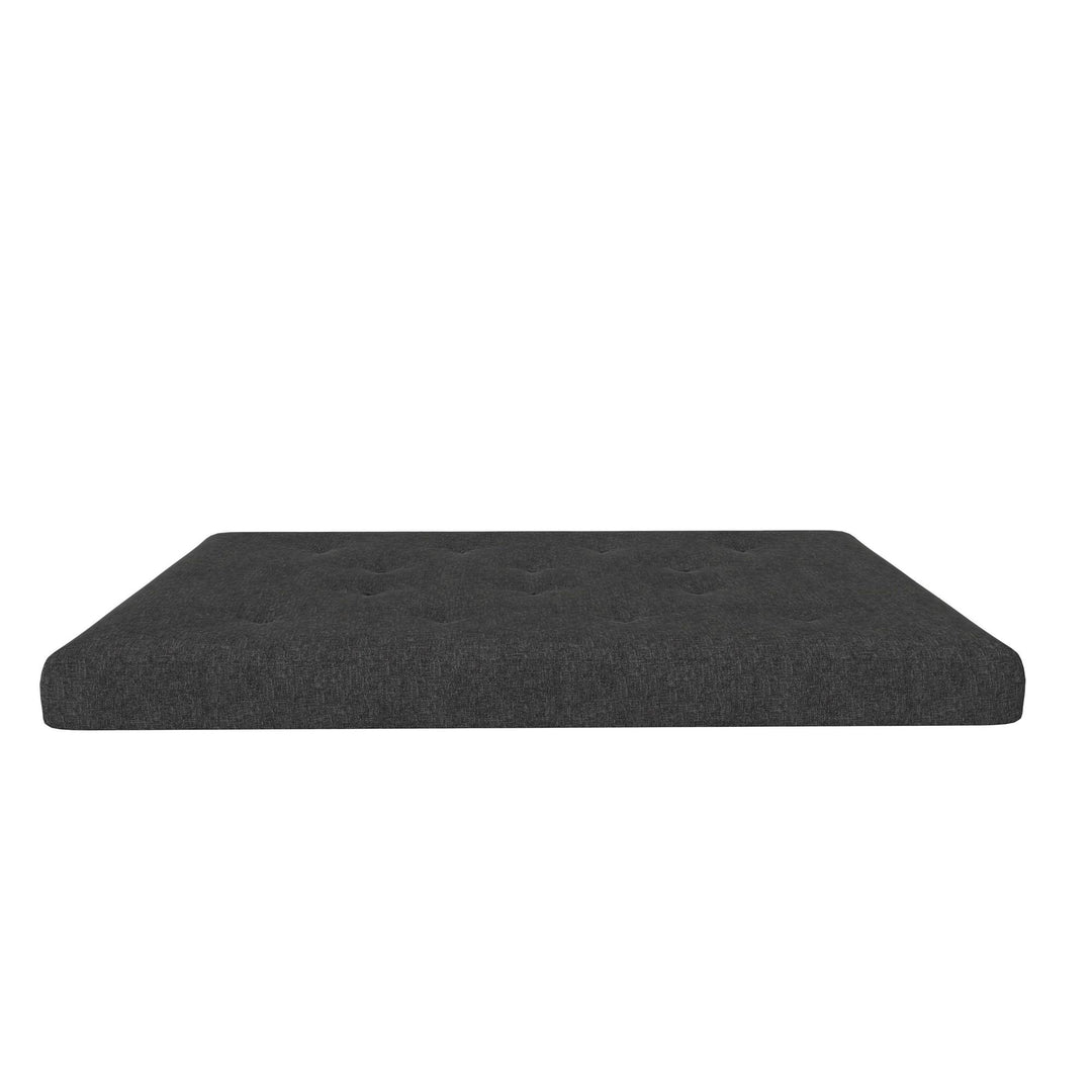 Premium sleep experience: Cozey 6-inch futon in polyester linen -  Dark Gray - Full