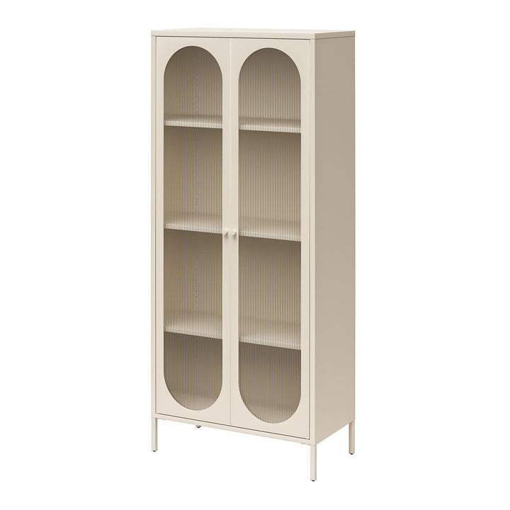 tall cabinet with fluted glass door - Parchment