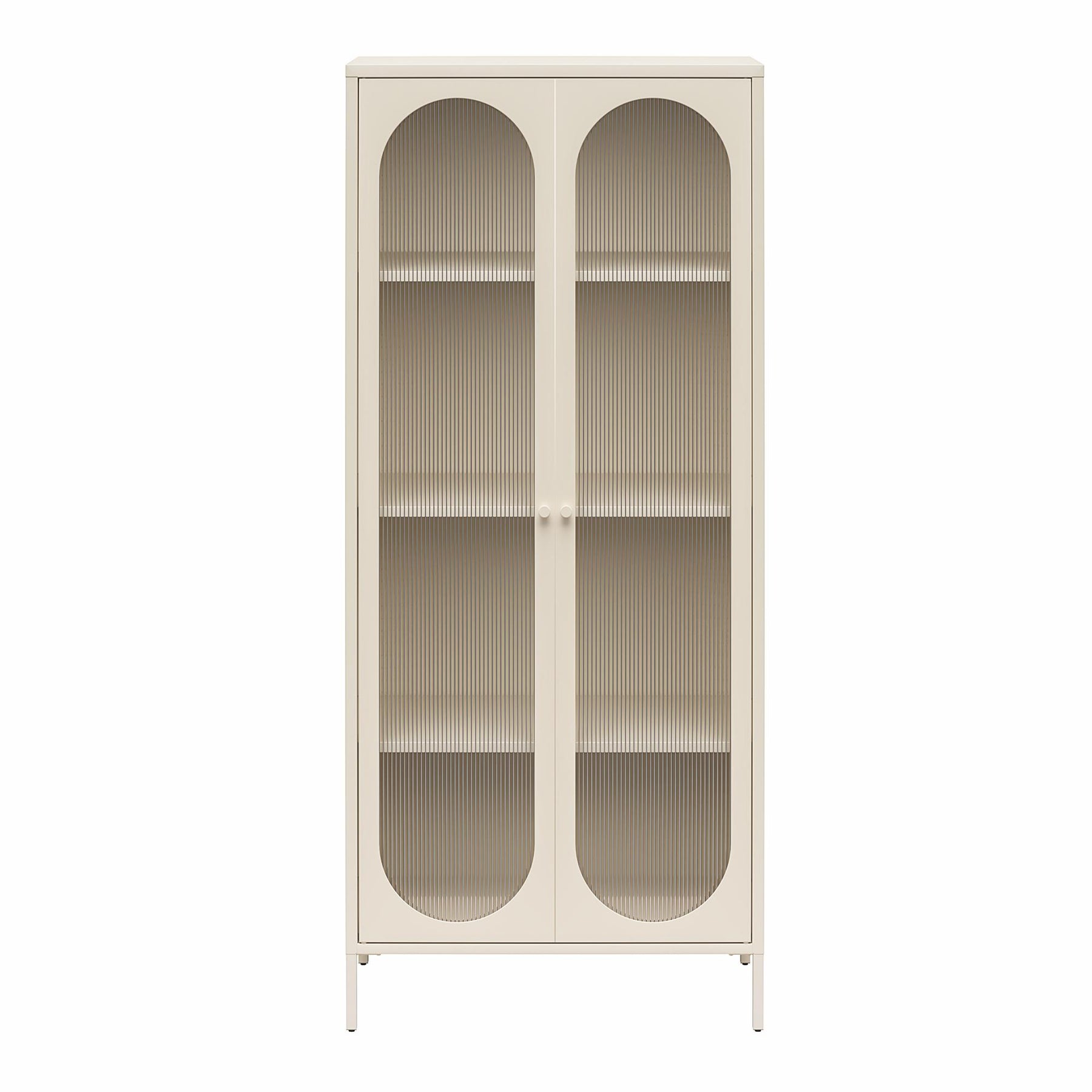 Elegant Luna Tall 2-Door Accent Cabinet with Fluted Glass Doors – RealRooms