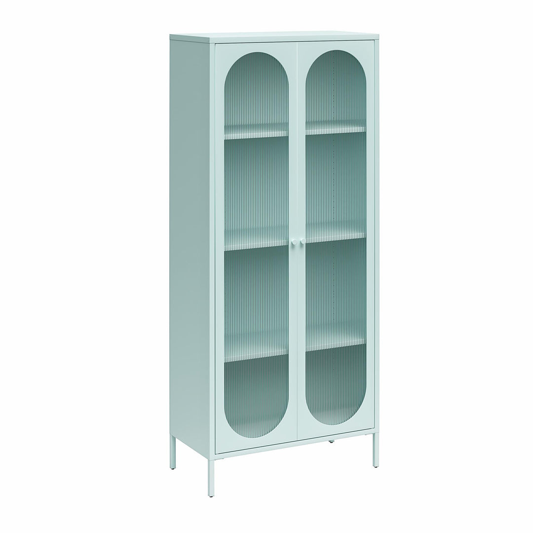 2 door glass accent storage cabinet - Sky Blue