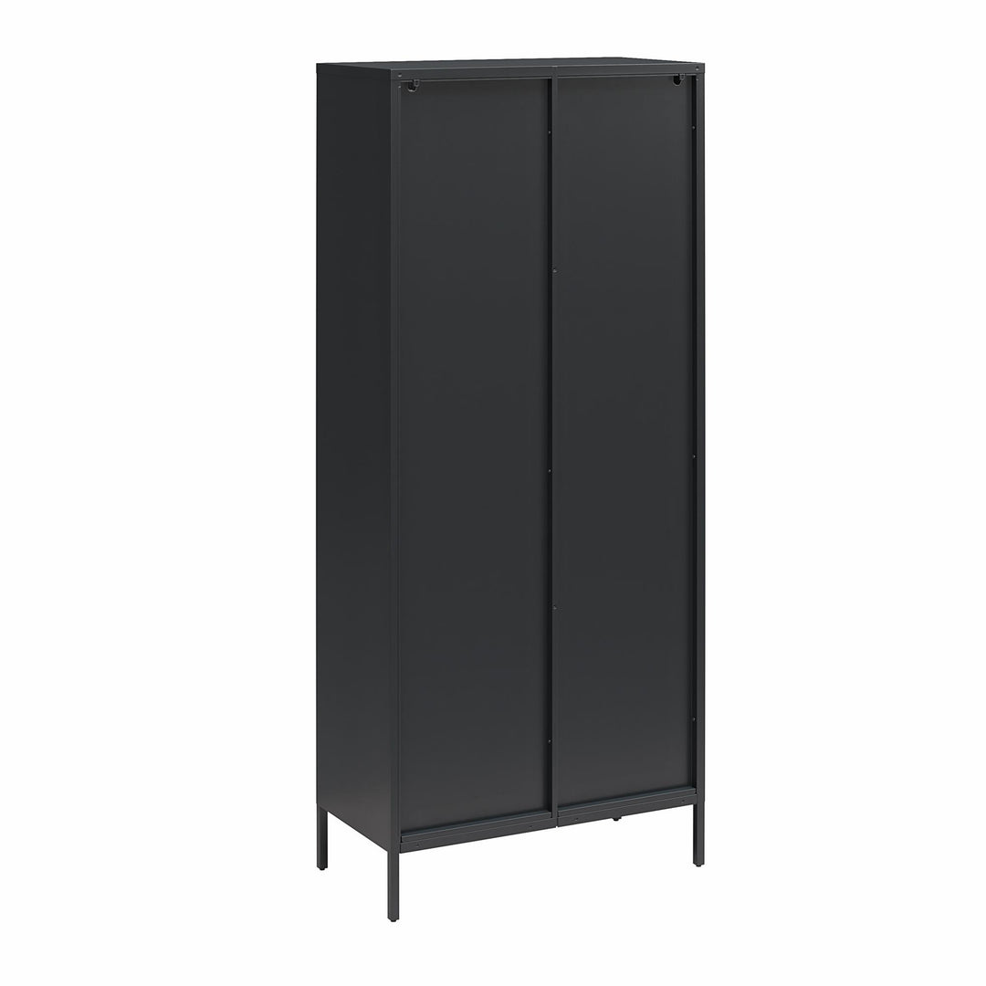 tall cabinet with fluted glass door - Black