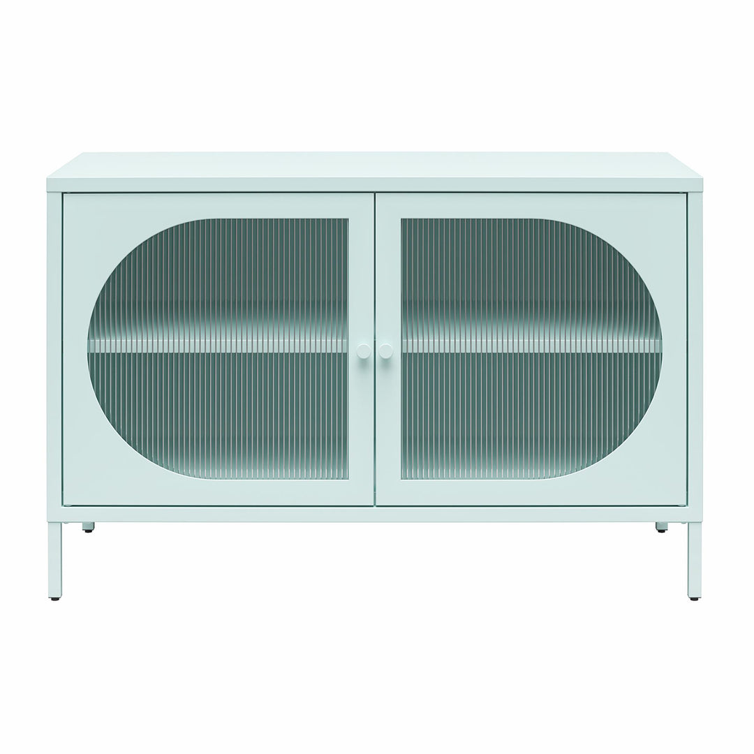 Luna Wide 2 Door Accent Cabinet with Fluted Glass - Sky Blue