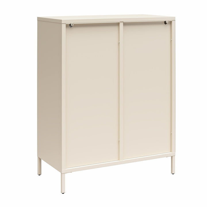 Short Door Accent Cabinet with Fluted Glass for bathroom - Parchment