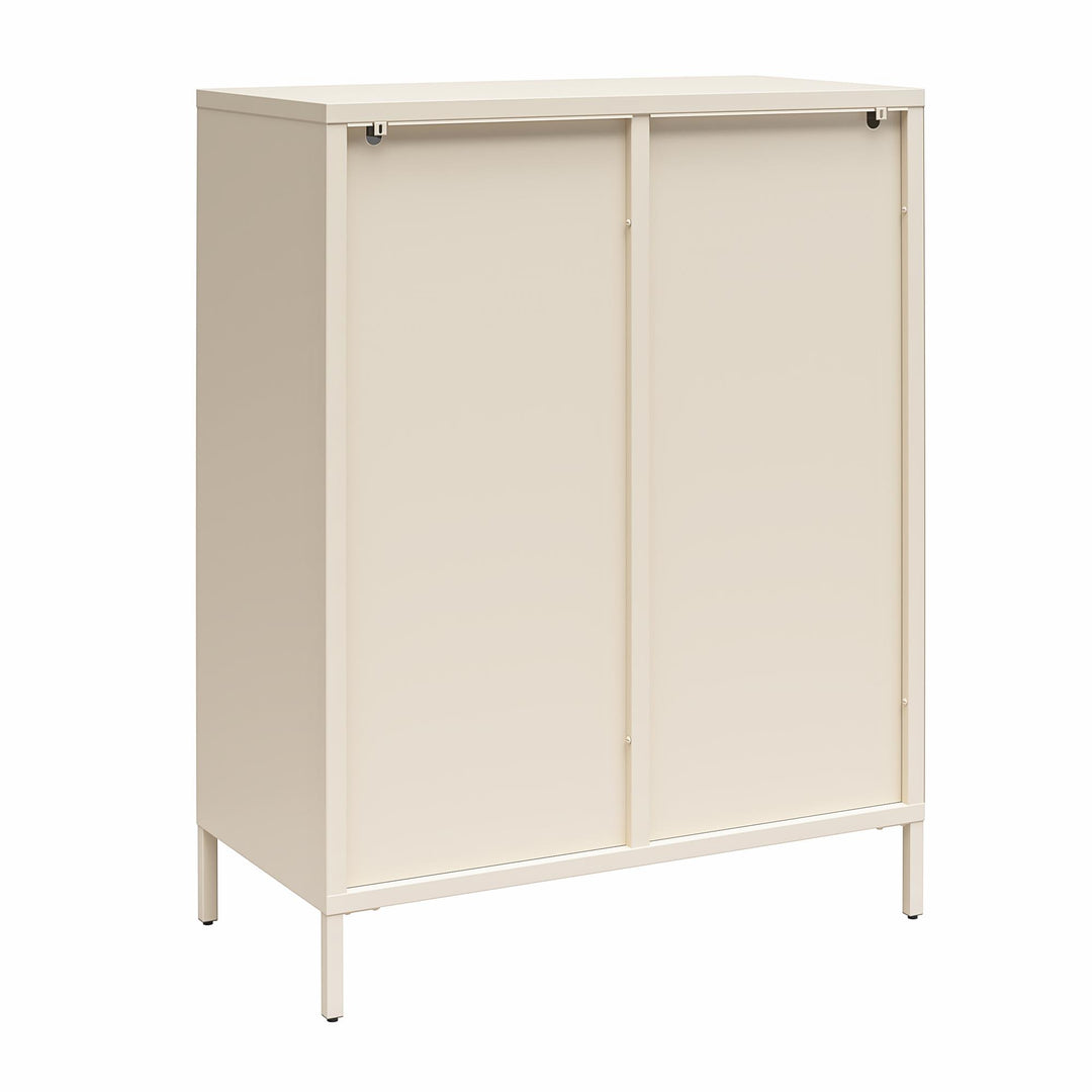 Luna Short 2 Door Accent Cabinet with Fluted Glass - Parchment