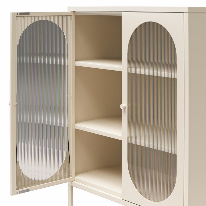 Short 2 Door Accent Cabinet for kitchen - Parchment