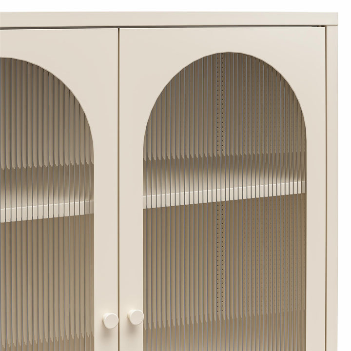 Short 2 Door Accent Cabinet for living room - Parchment